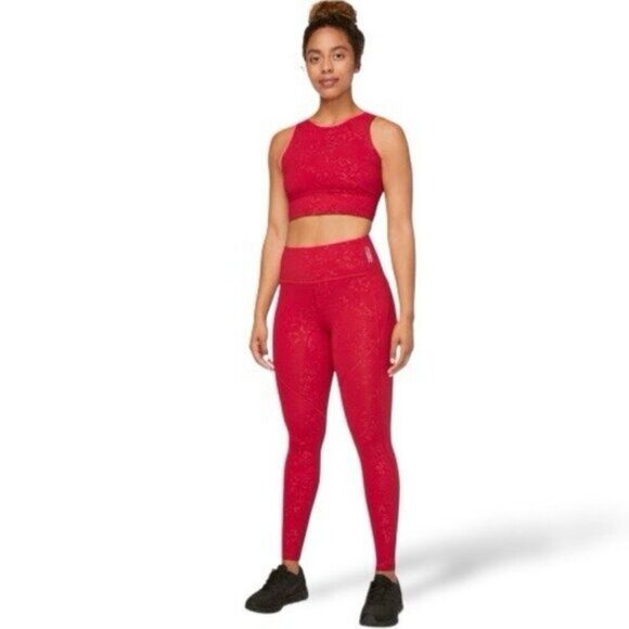 Lululemon Stronger as One Tight 28" *lululemon X Barrys Bootcamp Emboss Dark Red - Picture 2 of 13